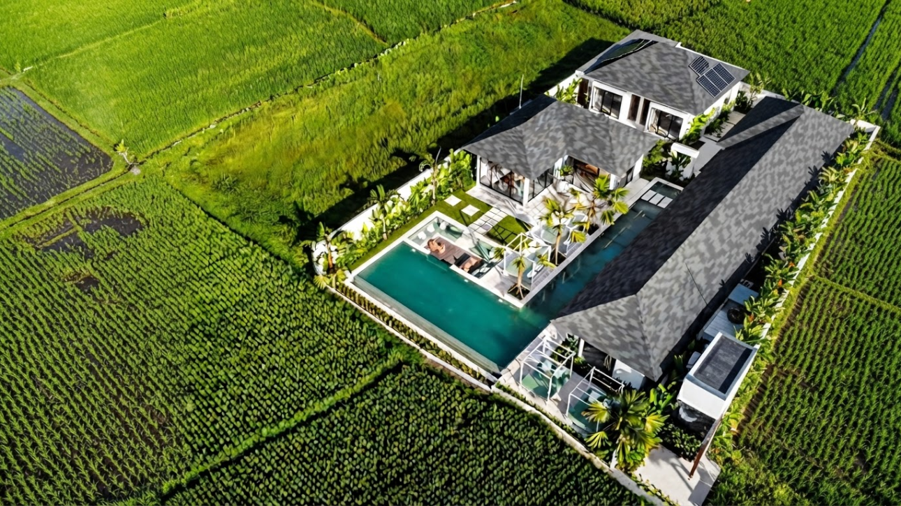 Villas avec rizières à Bali