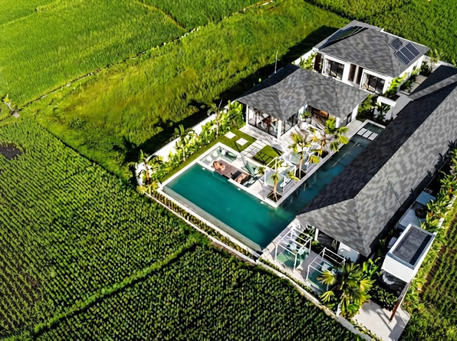 Villas avec rizières à Bali